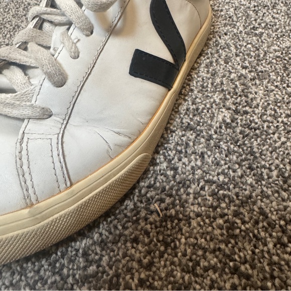 Veja Esplar Leather Sneakers White Black Women’s 7 Low Top - Picture 7 of 11